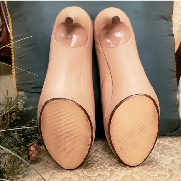 Nine West nude leather peep-toe pump size 8.5 - Picture 5 of 8